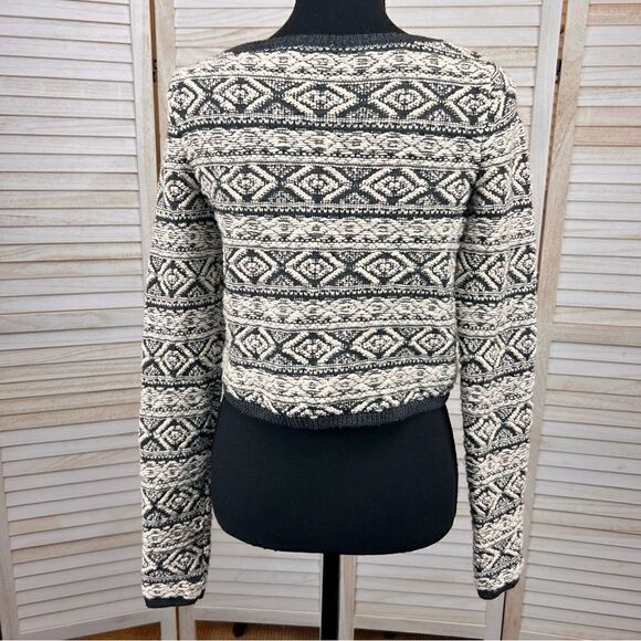 Anthropologie MOTH Cropped Fair Isle Sweater Small - Picture 9 of 11